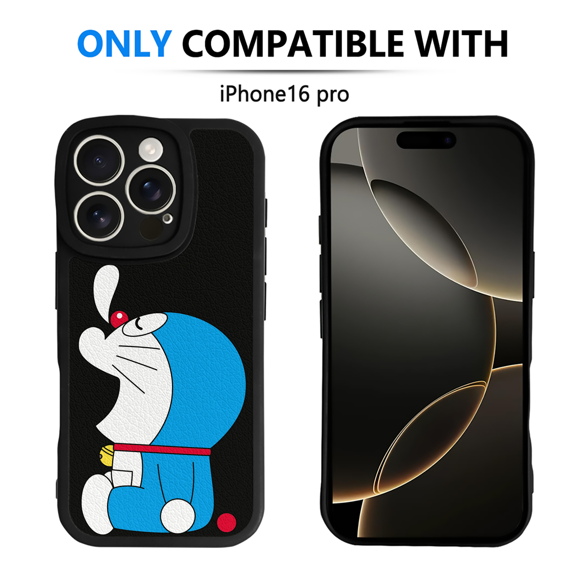 （画像用） ドラえもん Doraemon 【iPhone 16シリーズ対応】シリコンスマホケース（レザー調） 材質：シリコン